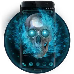 Blue Flaming Skull Theme