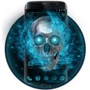 Blue Flaming Skull Theme APK