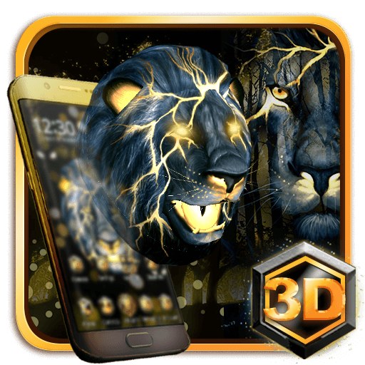 Tema 3D Neon Golden Lion