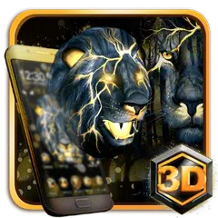 download 3D Neon Golden Lion Theme APK