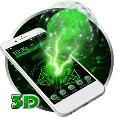 Baixar Neon Green Technology 3D Theme APK