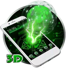 霓虹綠色技術3D主題 APK 下載