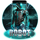 Antique Neon Robot Theme Zeichen