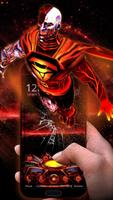 3D Neon Super Hero Cyborg Theme Affiche