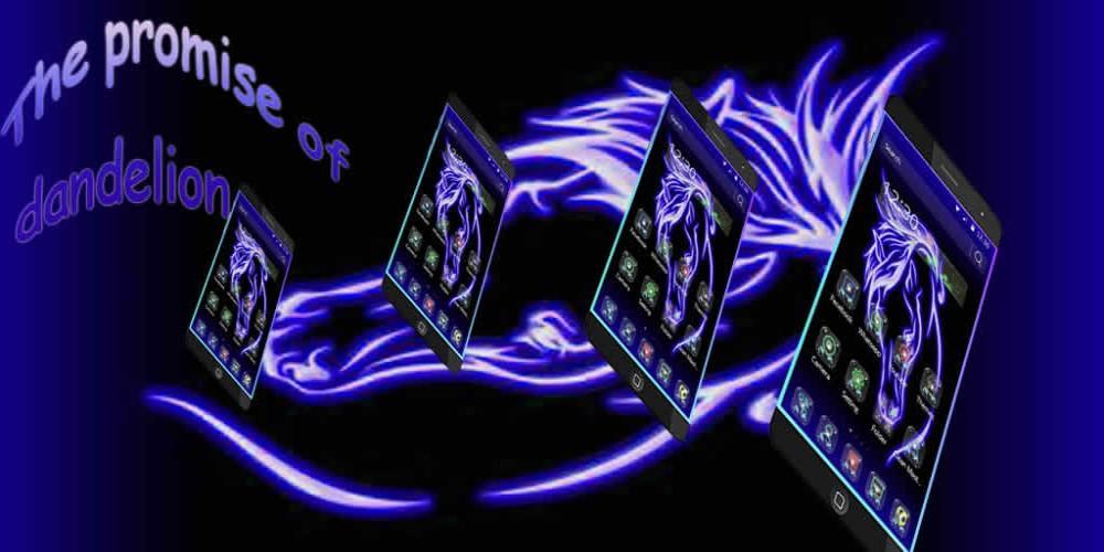 Neon Horse Dark Blue Theme For Android Apk Download - dark blue roblox logo neon