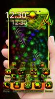 3D Green Leaf Smoke Theme Affiche