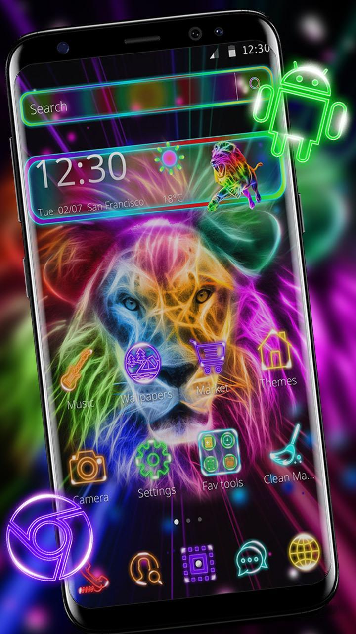 Tema keren  neon  singa for Android APK Download