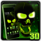 Neon Poison Skull 3D Theme ikon