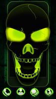 Neon Poison Skull 3D Theme पोस्टर