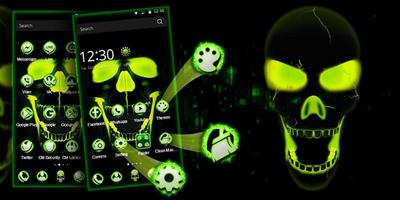 Neon Poison Skull 3D Theme screenshot 3