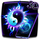 Thème 3D Neon Yin Yang APK