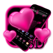 3D Neon Heart Theme