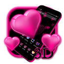 3D Neon Heart Theme APK