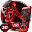 3D Tech Blood Skull Theme