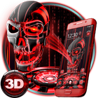 3D Tech Blood Skull Theme иконка