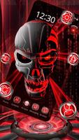 3D Tech Blood Skull Theme captura de pantalla 2