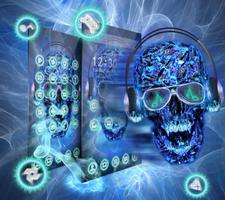 DJ Skull Neon Theme Plakat