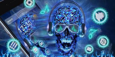 DJ Skull Neon Theme ảnh chụp màn hình 3