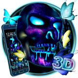 3D Neon Skull Butterfly Theme icon