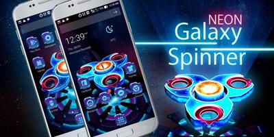 3D Neon Galaxy Spinner Theme capture d'écran 3