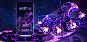 3D Fidget Spinner Neon Hologram Theme