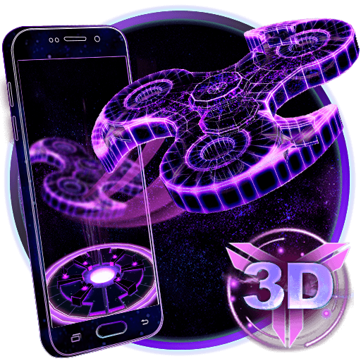 3D Fidget Spinnerネオンホログラムテーマ