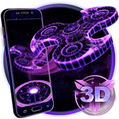 3D Fidget Spinner Neon Hologram Theme