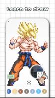 Color by Number - Super Saiyan Sandbox Pixel Affiche