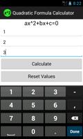 برنامه‌نما Quadratic Formula Calculator عکس از صفحه