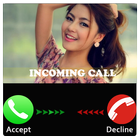 Prank beatiful girl call icon