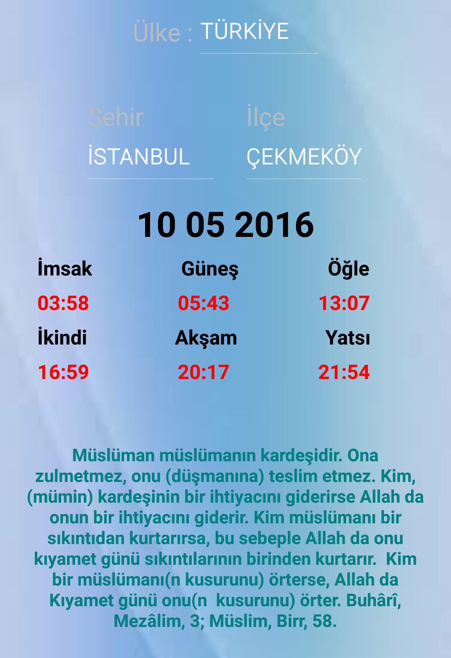 Cekmekoy Namaz Vakitleri Diyanet Cekmekoy Ezan Saatleri Secdem