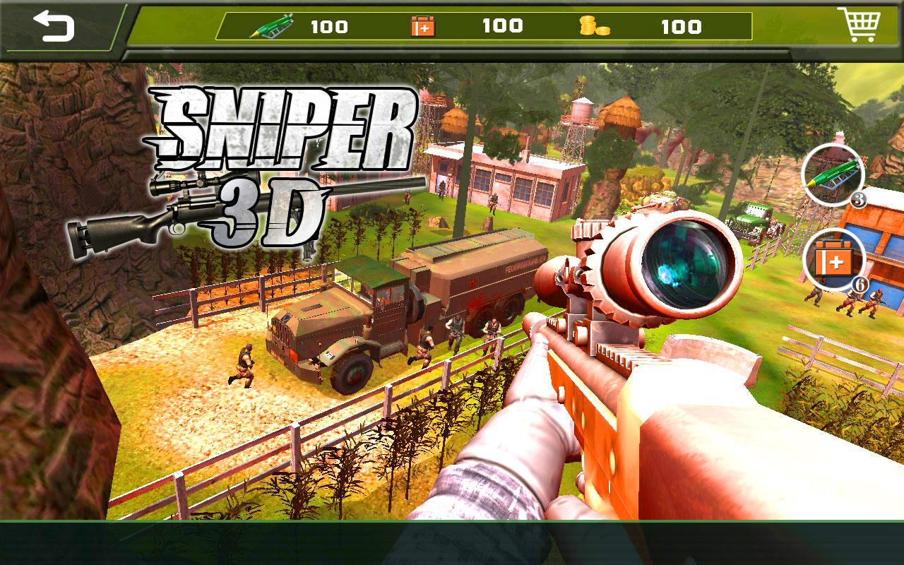 Sniper 3d версии. Игра Sniper 3d. Снайпер на андроид. Игра про снайпера на андроид. Снайперские игры на телефон.