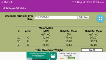 Molar Mass Calculator Affiche