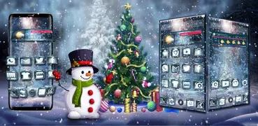 3d glass tech snowfall theme