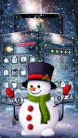 3d glass tech snowfall theme Plakat