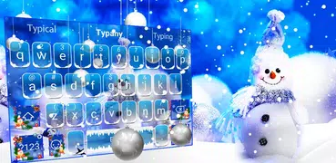 Tema della tastiera di Natale sulla neve