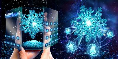 3D Frozen Snowflake Winter theme capture d'écran 3