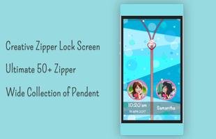 Cyan Zipper Lock Screen capture d'écran 3