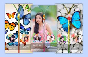 Butterfly Zipper Lock Screen poster