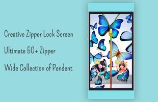 Butterfly Zipper Lock Screen syot layar 3