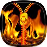 Fire Zipper Lock Screen