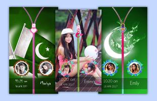 Pakistan Flag Zipper Lock Affiche