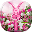 Pink flower Zipper Lock Screen APK