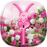 Pink flower Zipper Lock Screen icon