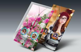 Pink flower Zipper Lock Screen screenshot 1