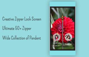 Red Dahlia Zipper Lock Screen 스크린샷 3