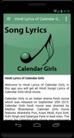Hindi Lyrics of Calendar Girls capture d'écran 1
