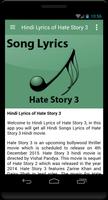 Hindi Lyrics of Hate Story 3 ảnh chụp màn hình 1