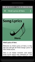 Hindi Lyrics of Hero capture d'écran 1