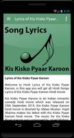 Lyrics Kis Kisko Pyaar Karoon capture d'écran 1